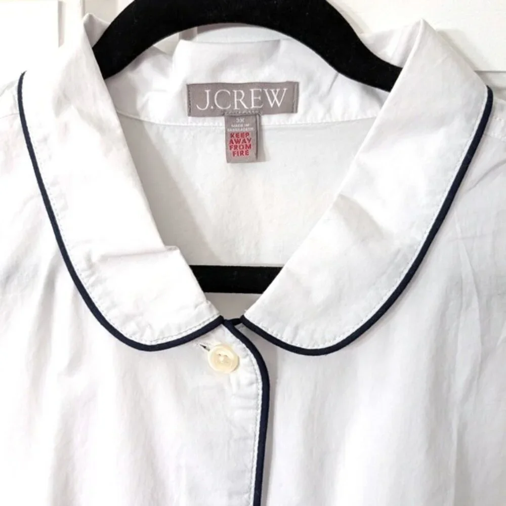 J. Crew End-on-end Cotton Long-sleeve‎ Pajama Set 3X